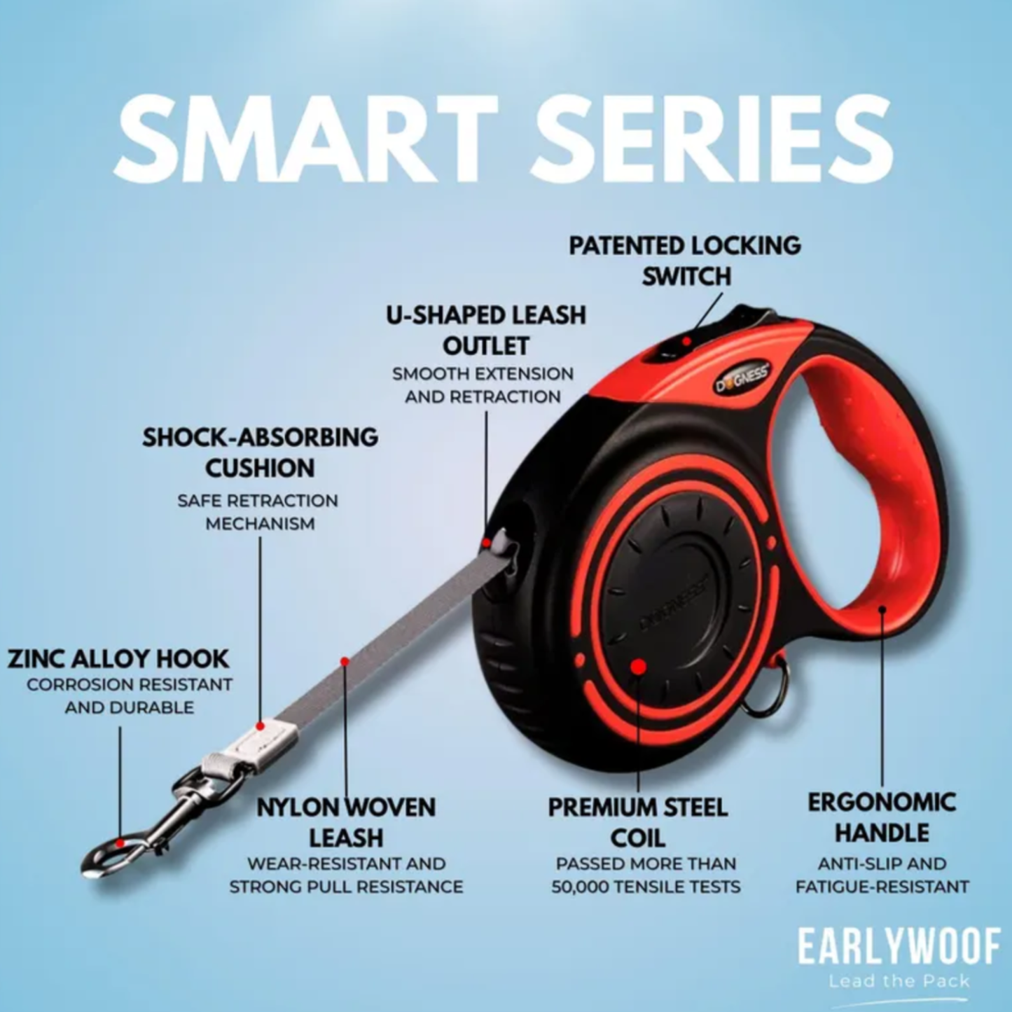 Dogness Retractable Dog Leash XL - 5.5m