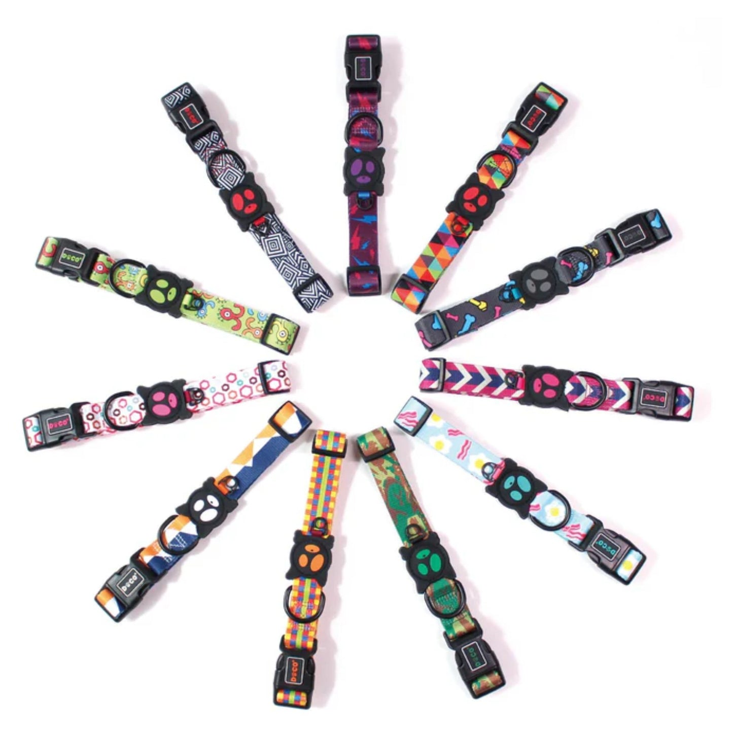 Doco Loco Dog Collar Lime Street Pattern – Size S