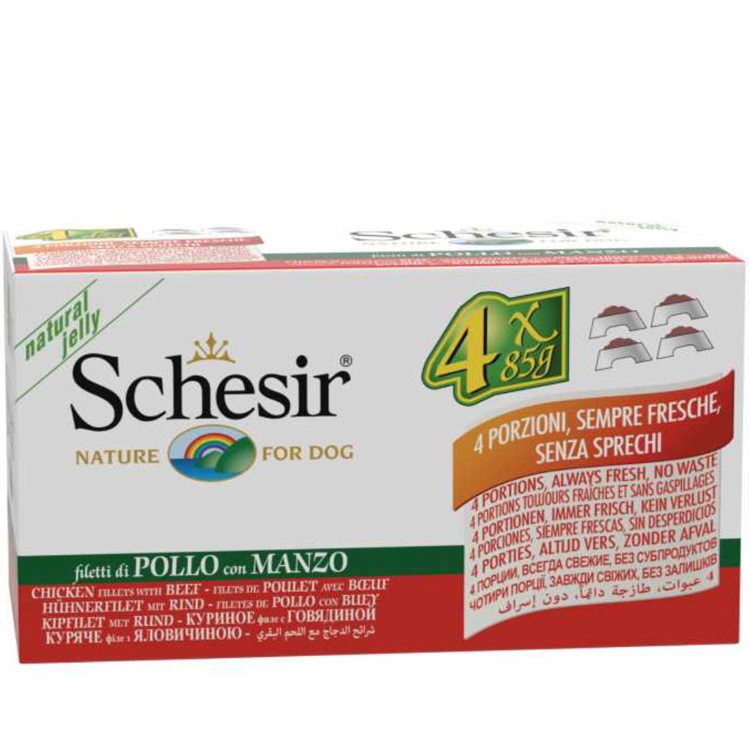 Schesir Dog Wet Food Chicken Fillets & Beef 150G