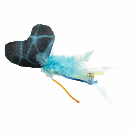 Duvo+ Flashing Heart Feather Cat Toy – 16.5cm Blue/Green