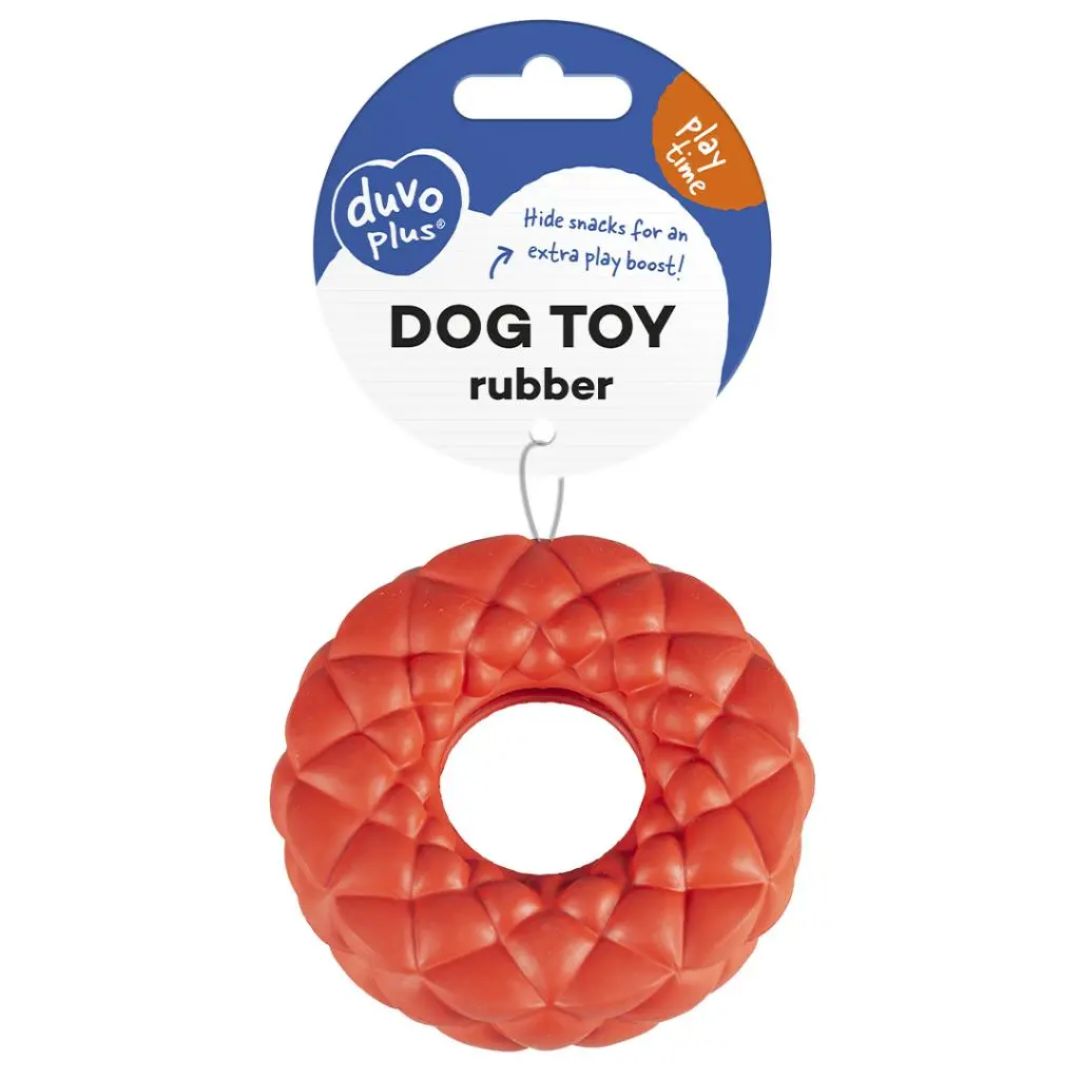 Duvo+ Rubber Bubble Ring Dispenser Dog Toy – 11x11x3.3cm