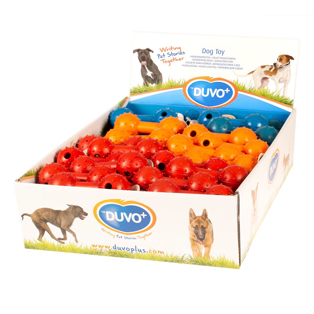 Duvo+ Rubber Dumbbell Dog Toy – 11cm, Mixed Colours