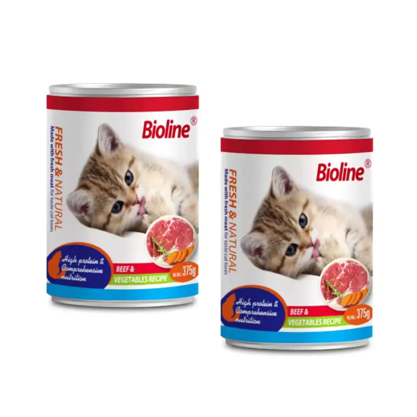 Bioline Canned Cat Food Beef & Vegetables - 375g