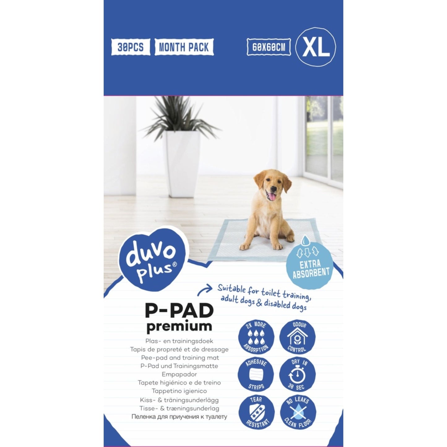 Duvo+ Pet Pads Premium XL Unscented – 60x60cm