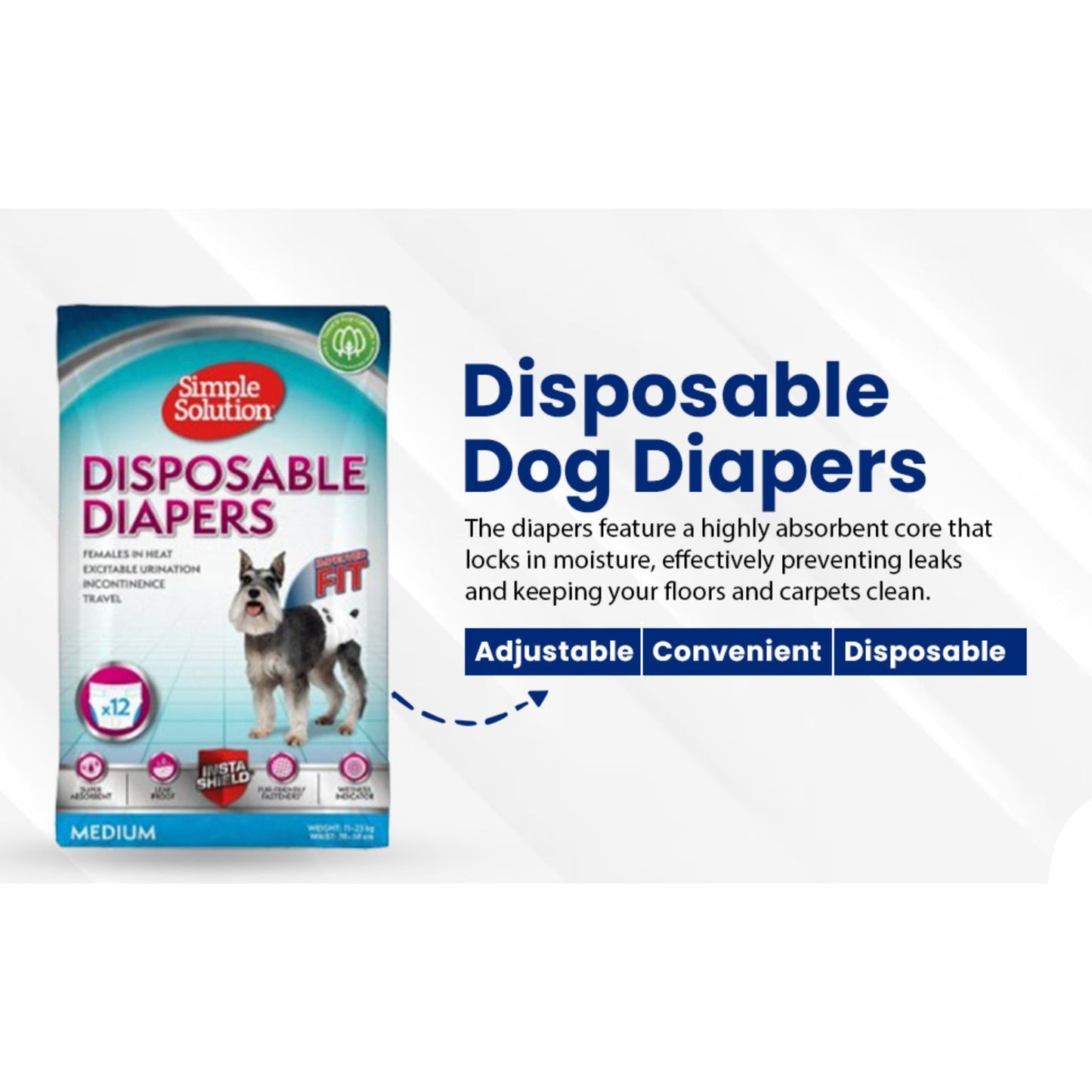 Simple Solution Disposable Dog Diaper Medium