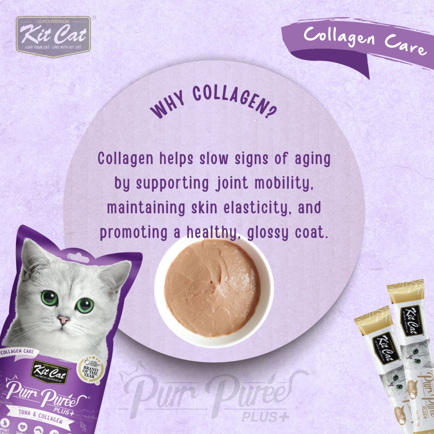 Kit Cat Puree Plus Collagen Care Tuna For Cats 60g