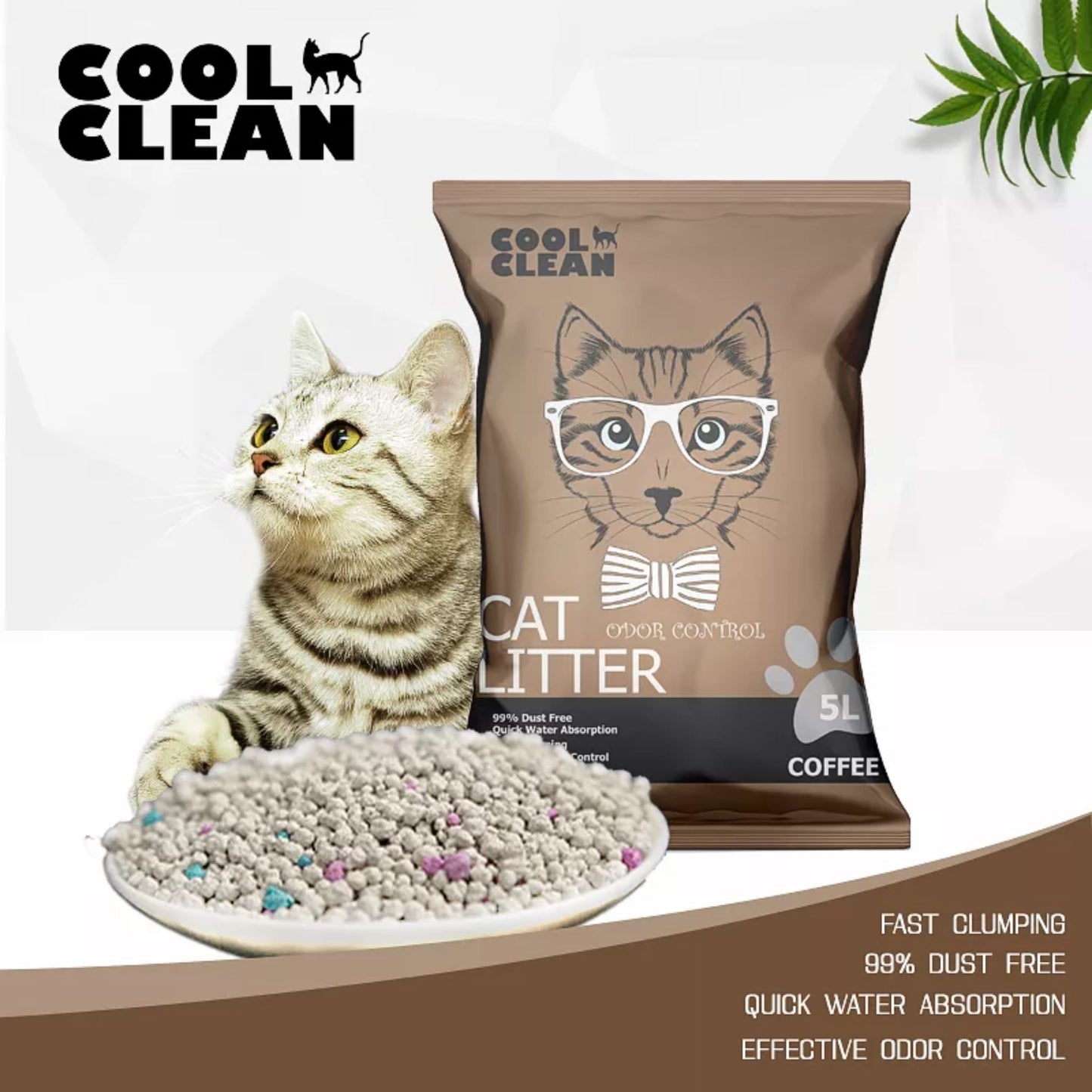 Cool Clean Clumping Cat Litter Coffee Scent - 5kg