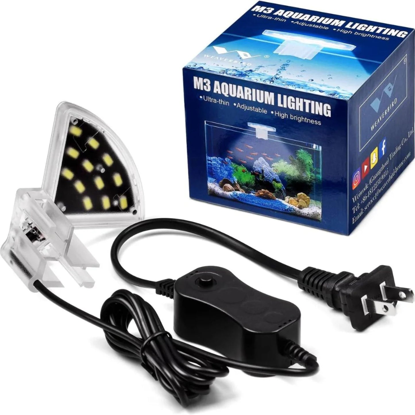 Roxin LED Top Light White Slim Aquarium Fixture - 5W