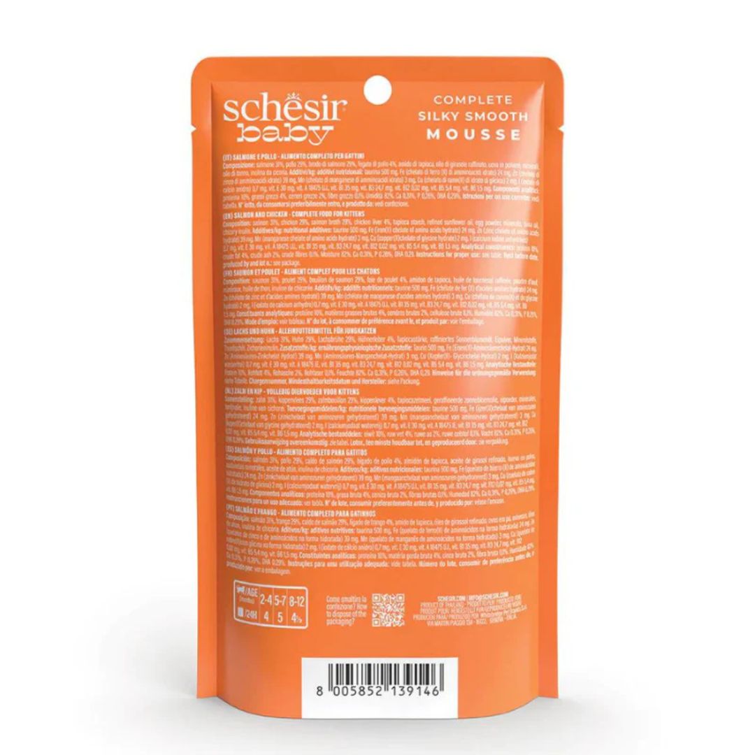 Schesir Baby Kitten Mousse Chicken & Salmon Wet food 70G