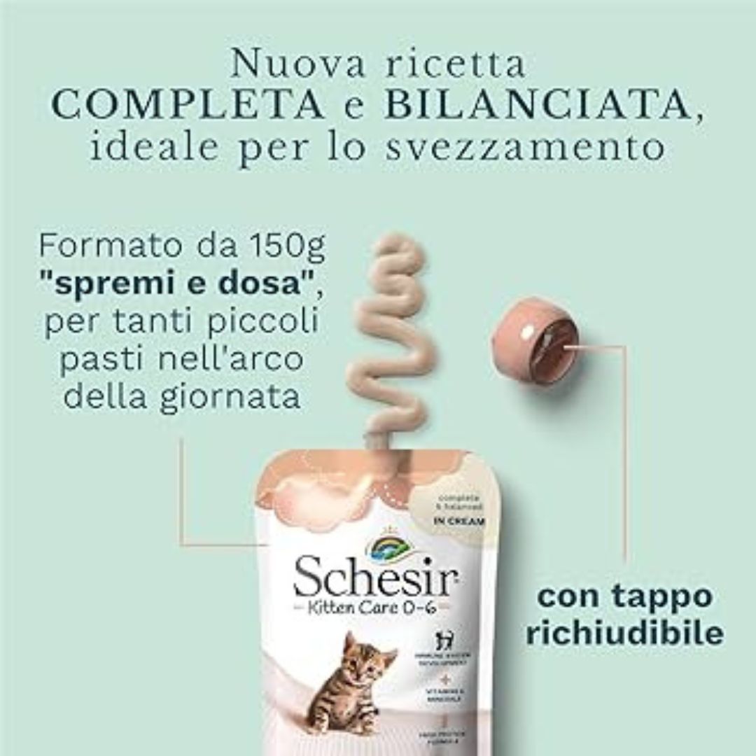 Schesir Kitten Pouch Cream 0-6 Chicken Wet Food 150g