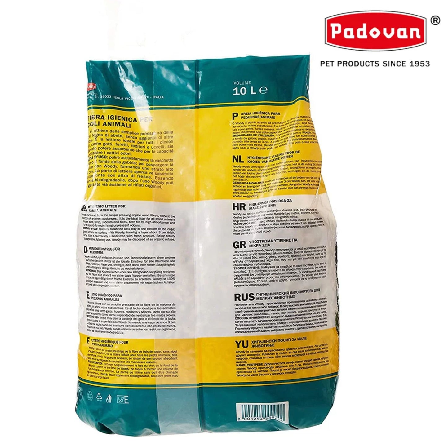 Padovan Woody Litter – 10L Dust-Free Biodegradable Pellets