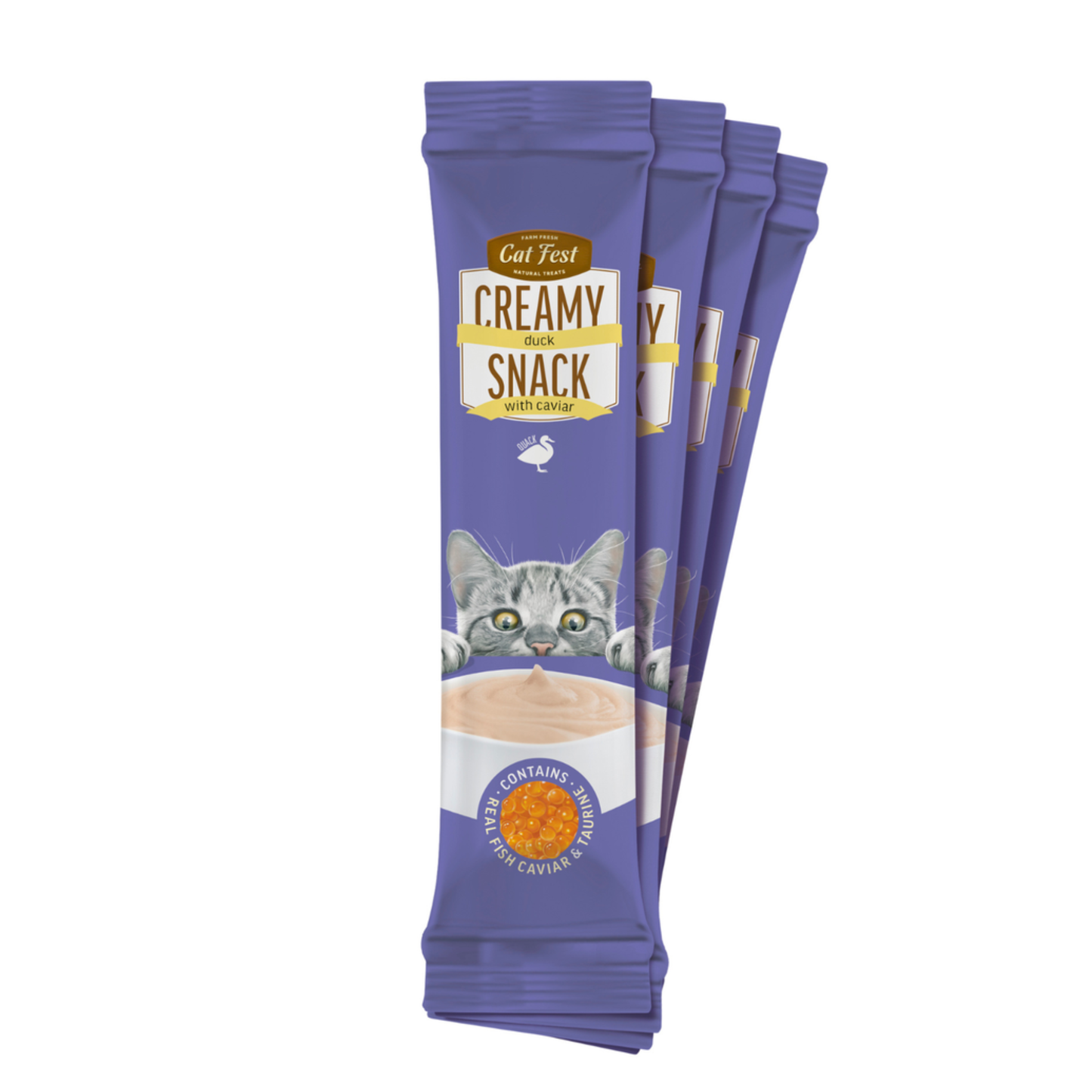 Cat Fest Creamy Snacks-Duck With Caviar - 4x10g