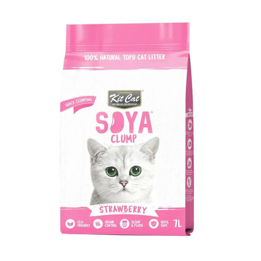 Kit Cat Soya Clump Cat Litter Strawberry Scented - 7L