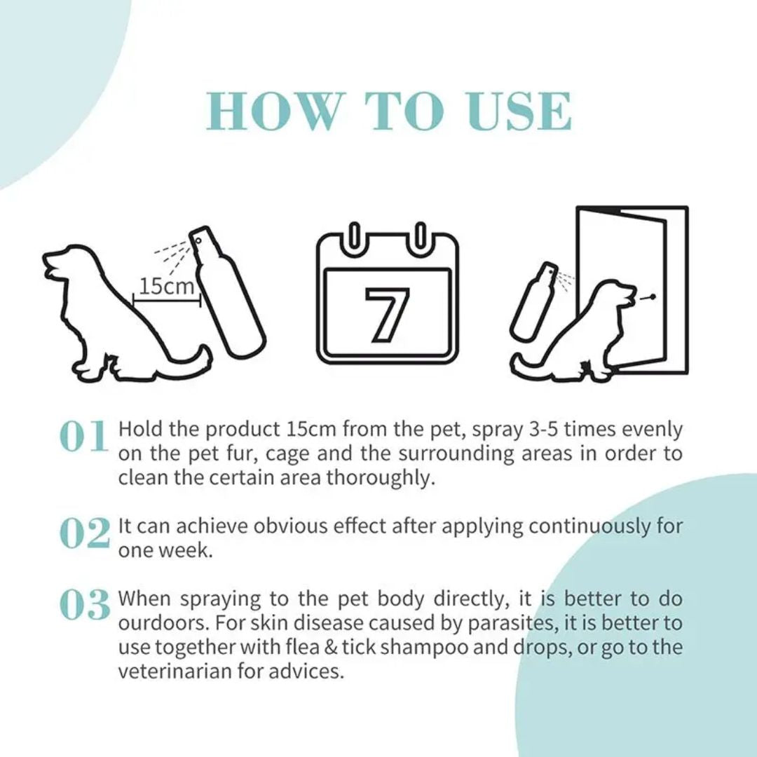 Bioline Flea & Tick Spray 175ml Effective Flea Control for Pets