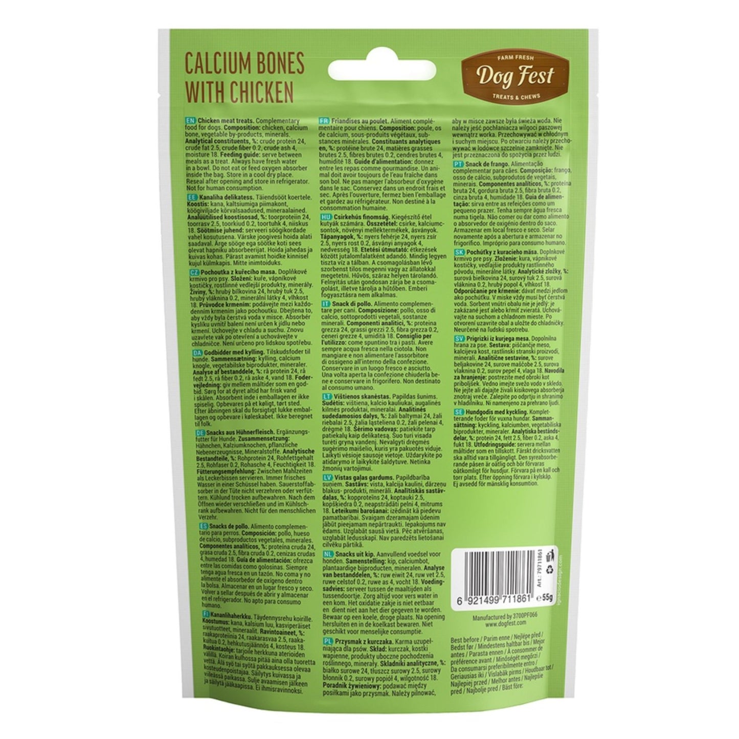 Dog Fest Calcium Bones With Chicken For Mini-Dog - 55g