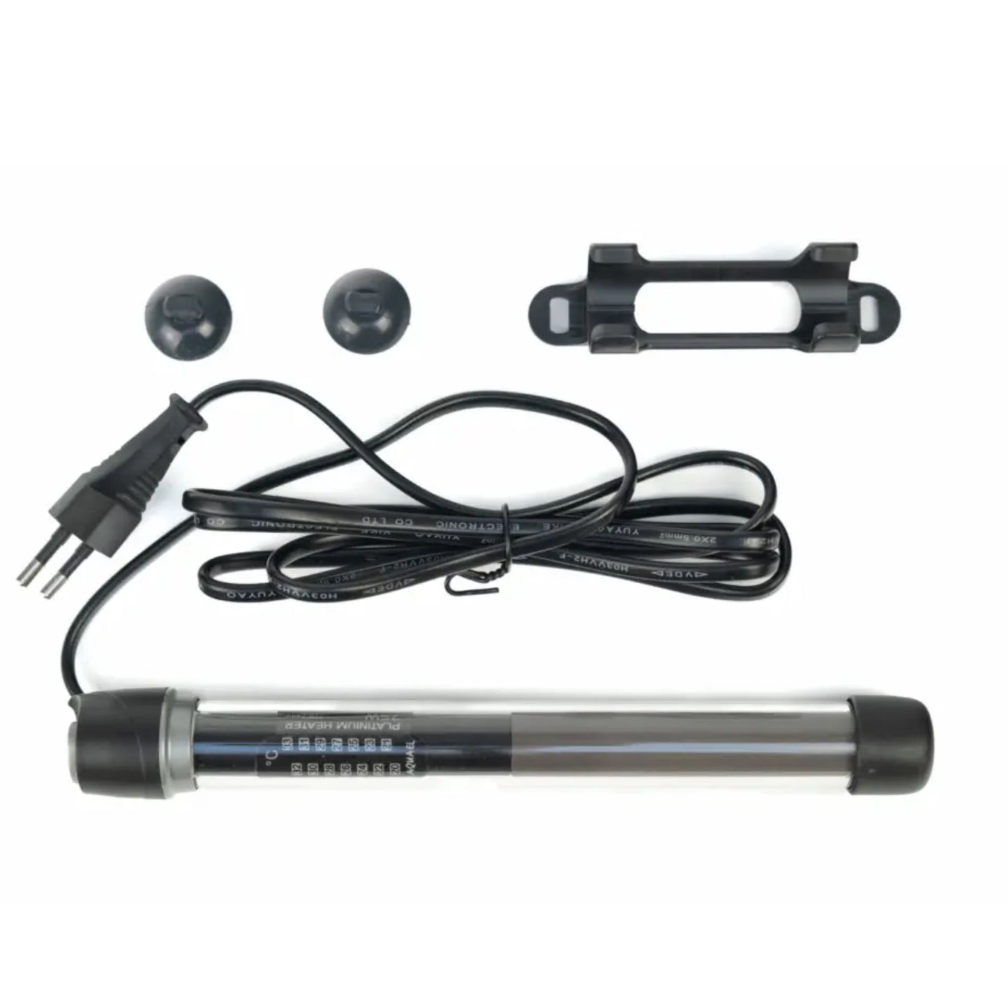 Electrical component with cable and connectors on a white background