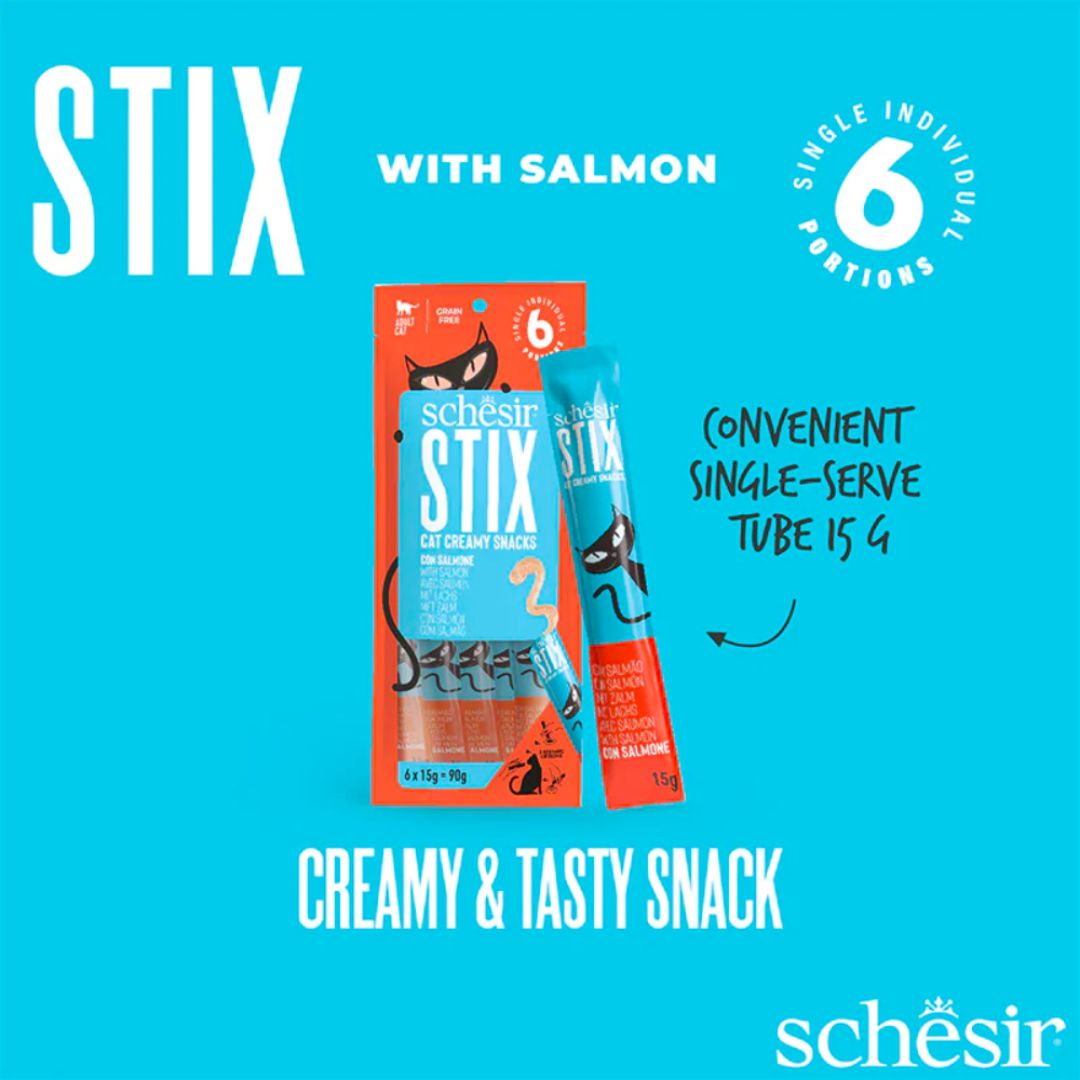 Schesir Cat Creamy Treat Stix Salmon 6x15G