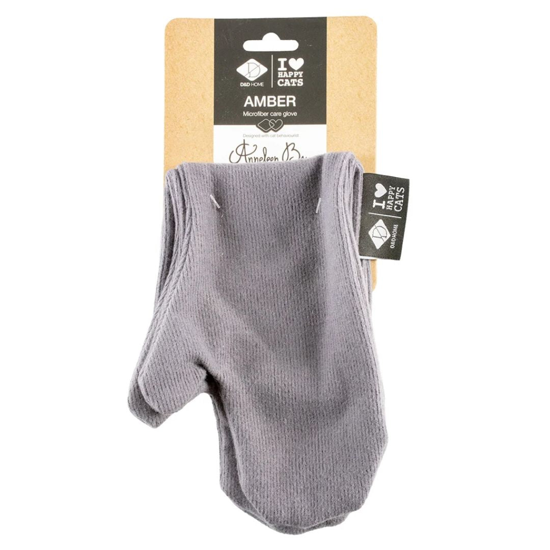 Duvo+ Amber Microfiber Care Glove – 2-Pack Pet Grooming, 35x17x2cm Grey