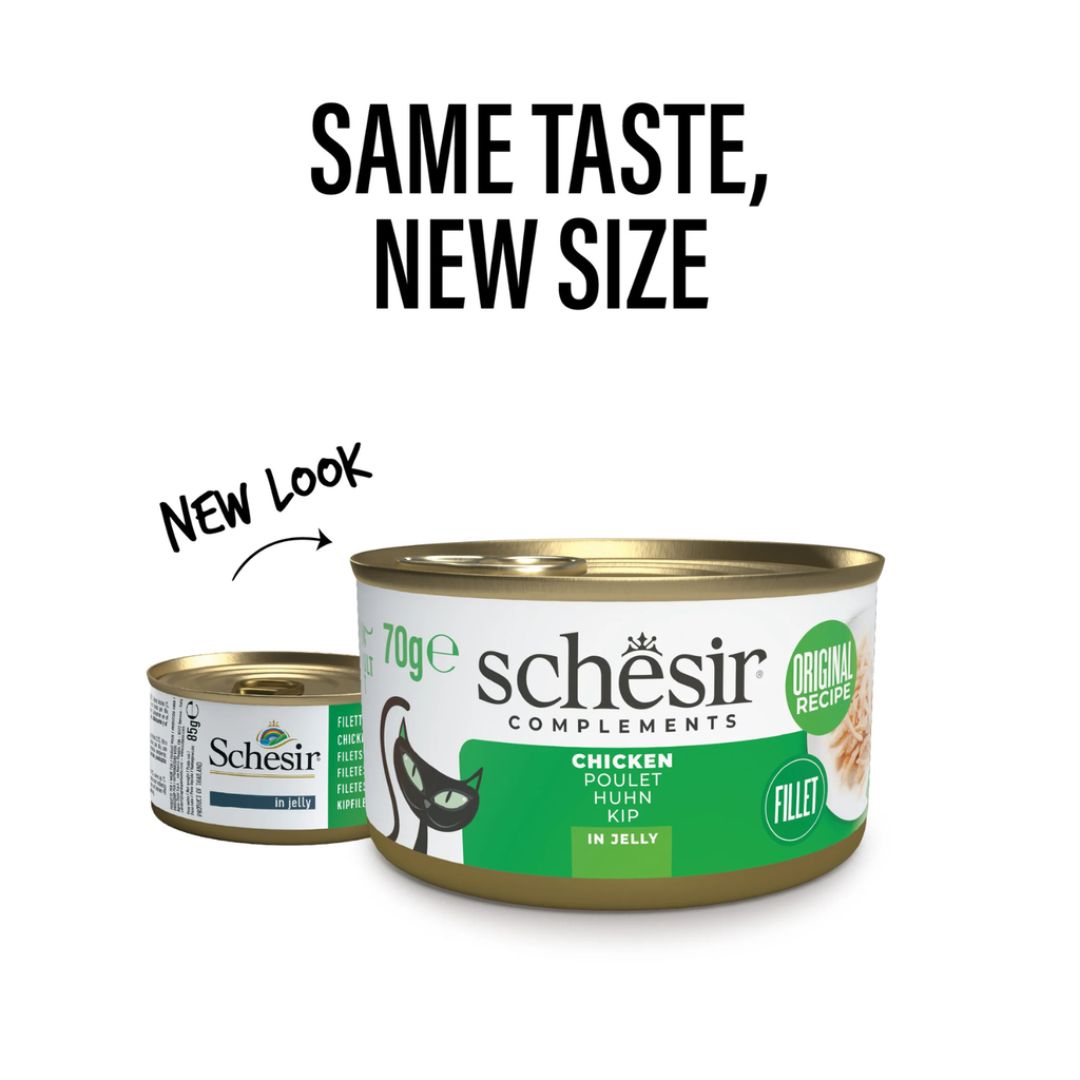 Schesir Complements Cat Wet Food in Jelly Can- Chicken 70g