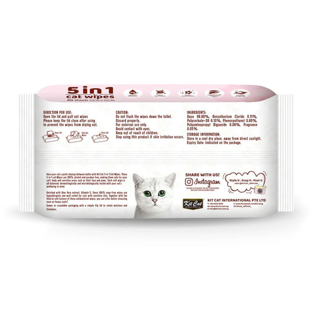 Kit Cat Cat Grooming Wipes ‚Unscented