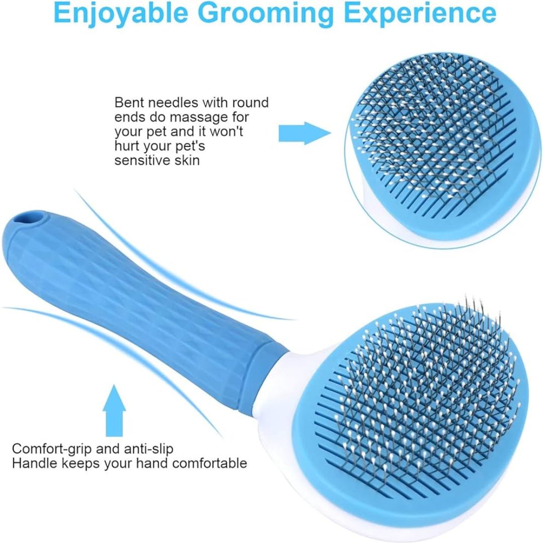 Bioline Self-Cleaning Pet Comb Easy Grooming Tool for Dogs & Cats