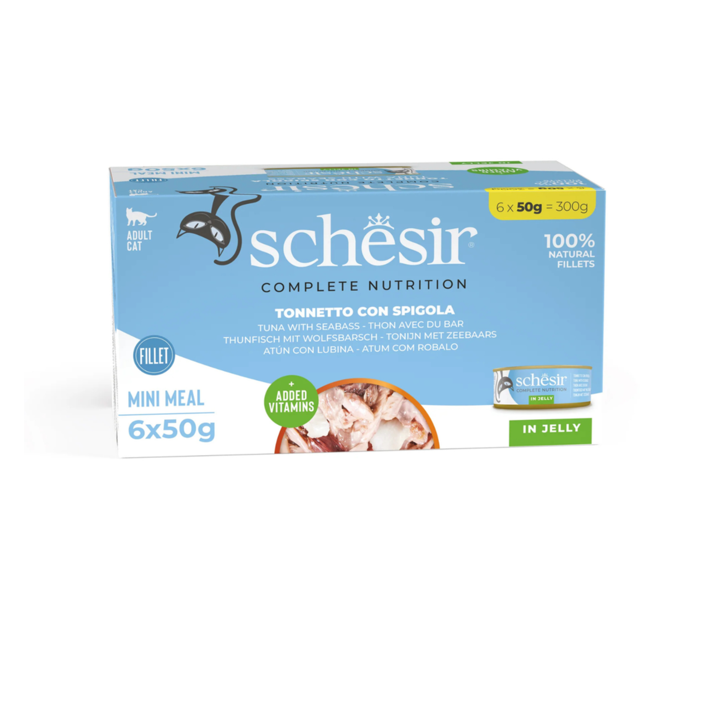 Schesir Cat Can Multipack Tuna With Seabass - 6X50G