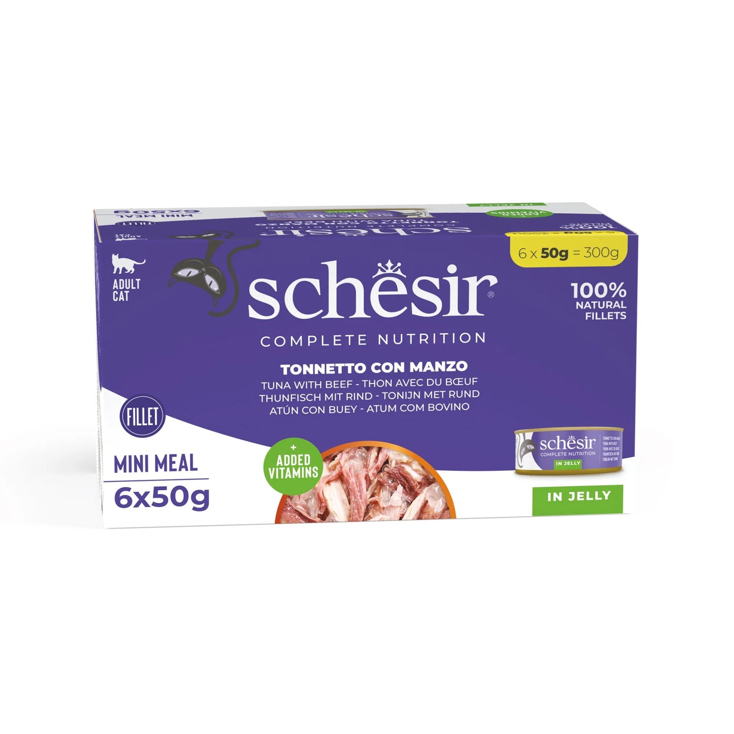 Schesir Cat Can Multipack Tuna with Beef 6X50G