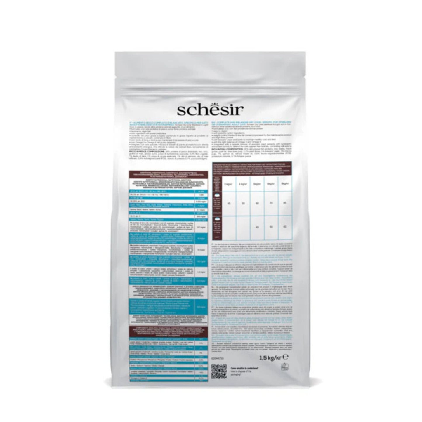 Schesir pet food packaging on a white background