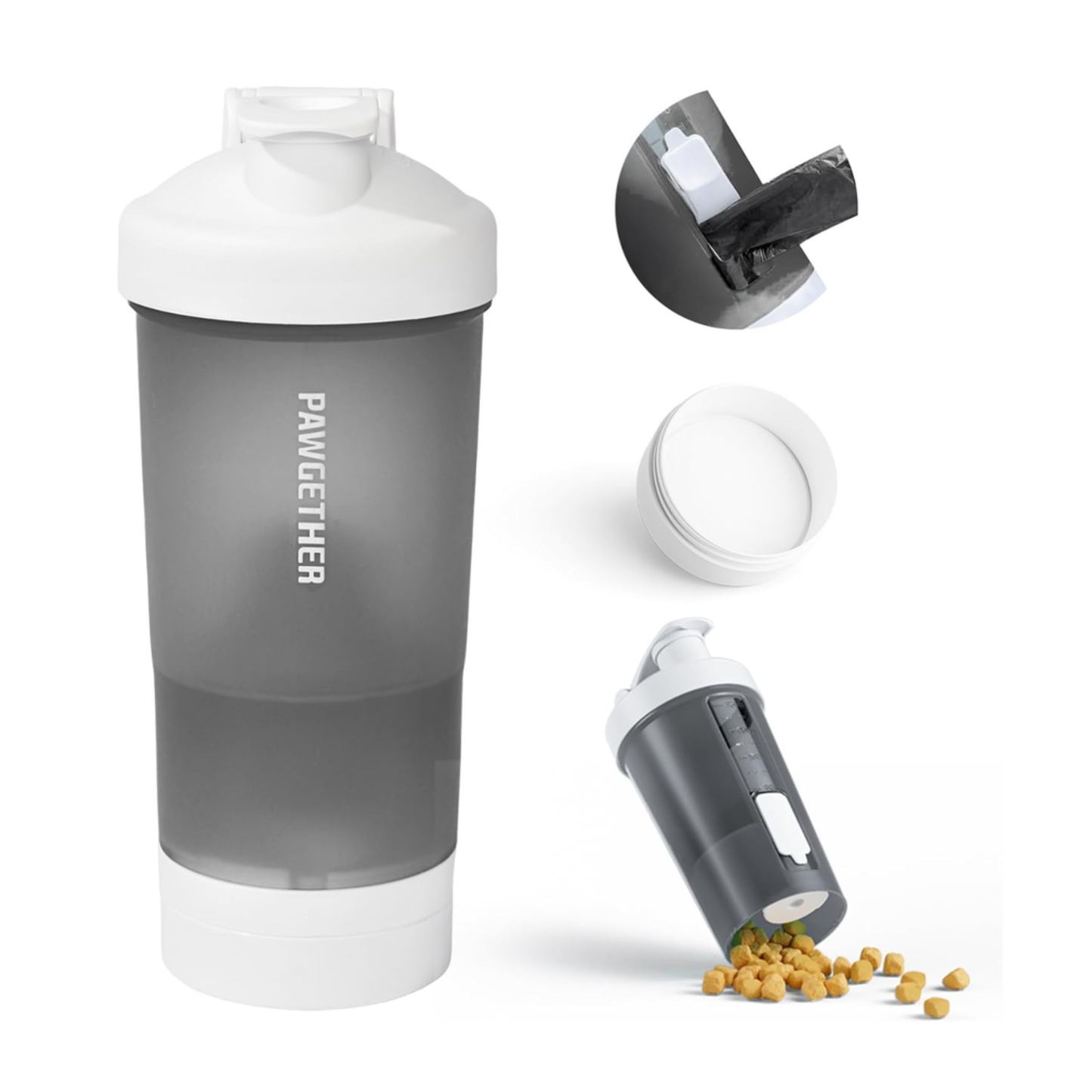 Pawgether Pure Travel 4 in 1 Pet Travel Bottle - Grey