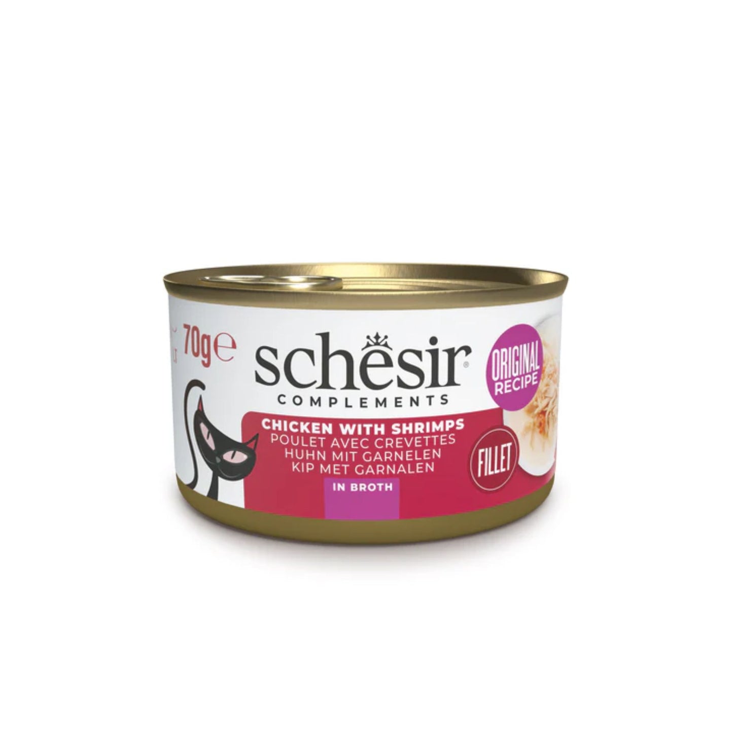 Schesir Broth Cat Can Chicken with Shrimps Wet food 70G