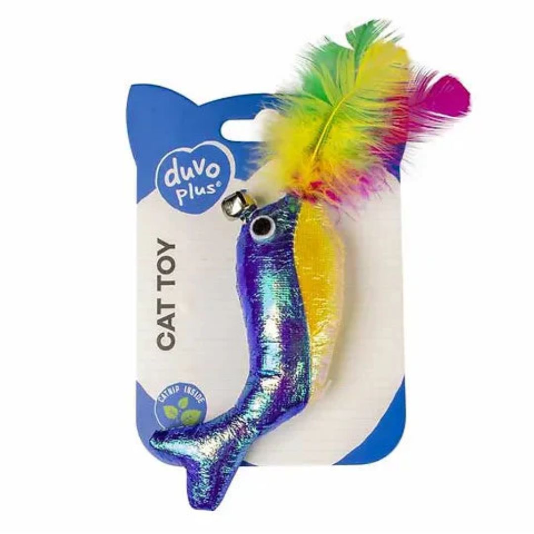 Duvo+ Blinky Whale Dog Toy – Blue, 16.5x7x2cm with Elastic Tug Tail