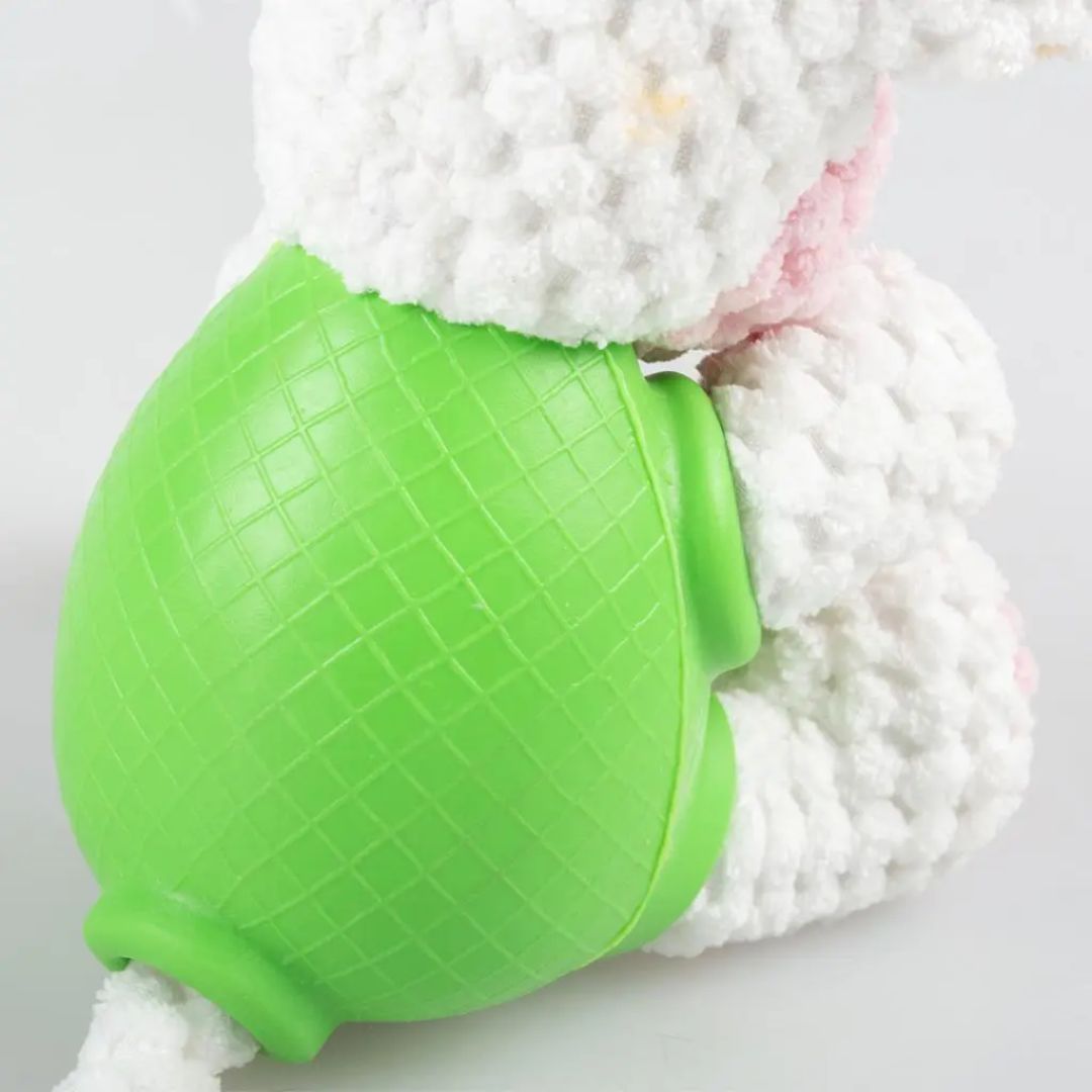 Duvo+ Plush & Rubber Cow Treat Dispenser Toy – 14x10x10cm, Multicolor