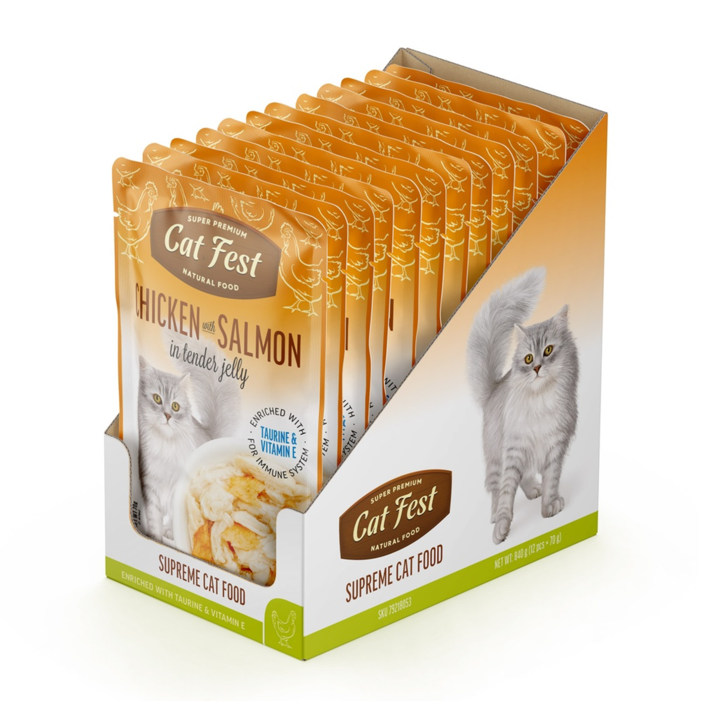 Cat Fest Chicken With Salmon In Tender Jelly