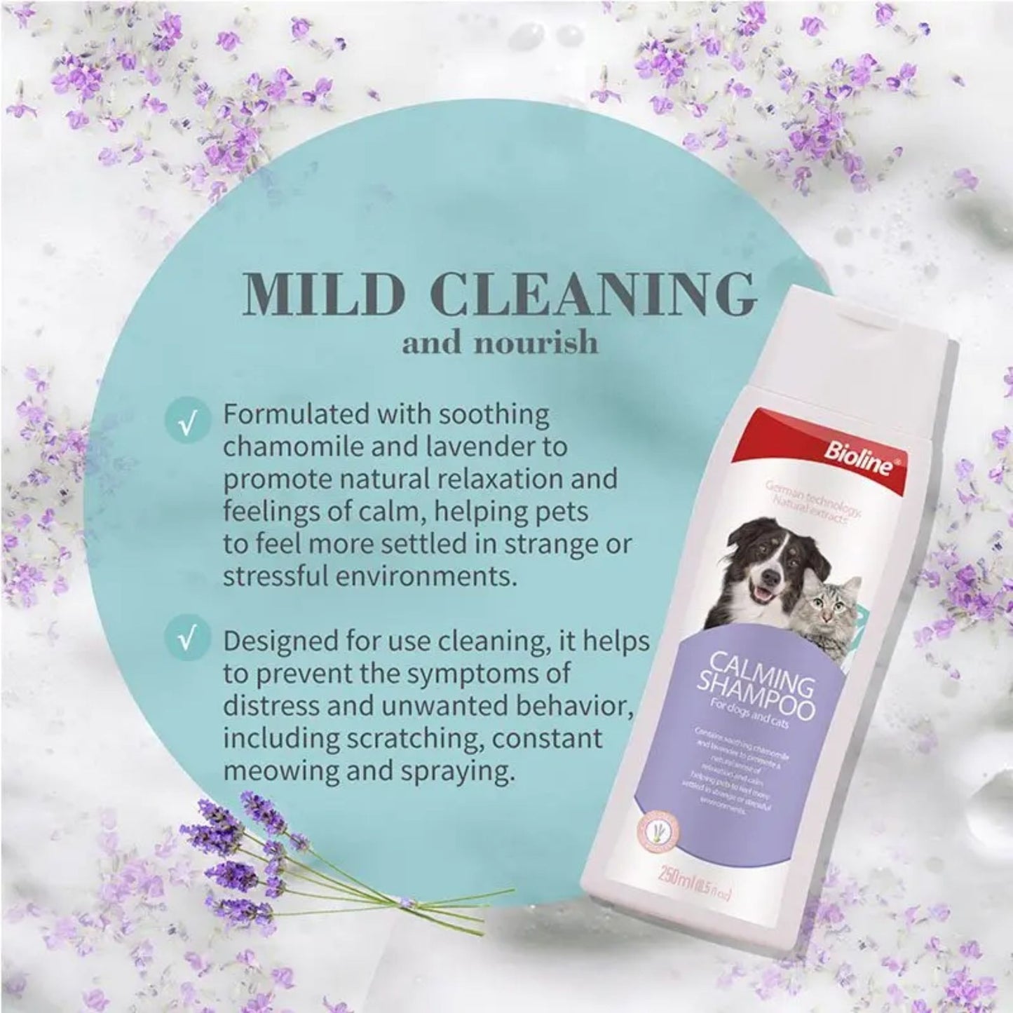 Bioline Calming Dog & Cat Shampoo -  250ml