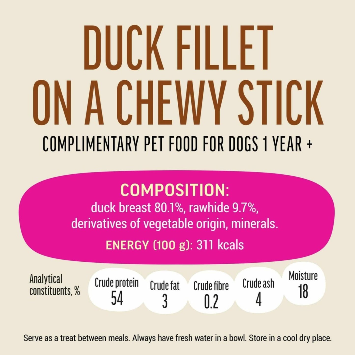Dog Fest Duck Fillet On A Chewy Stick For Adult Dog - 90g