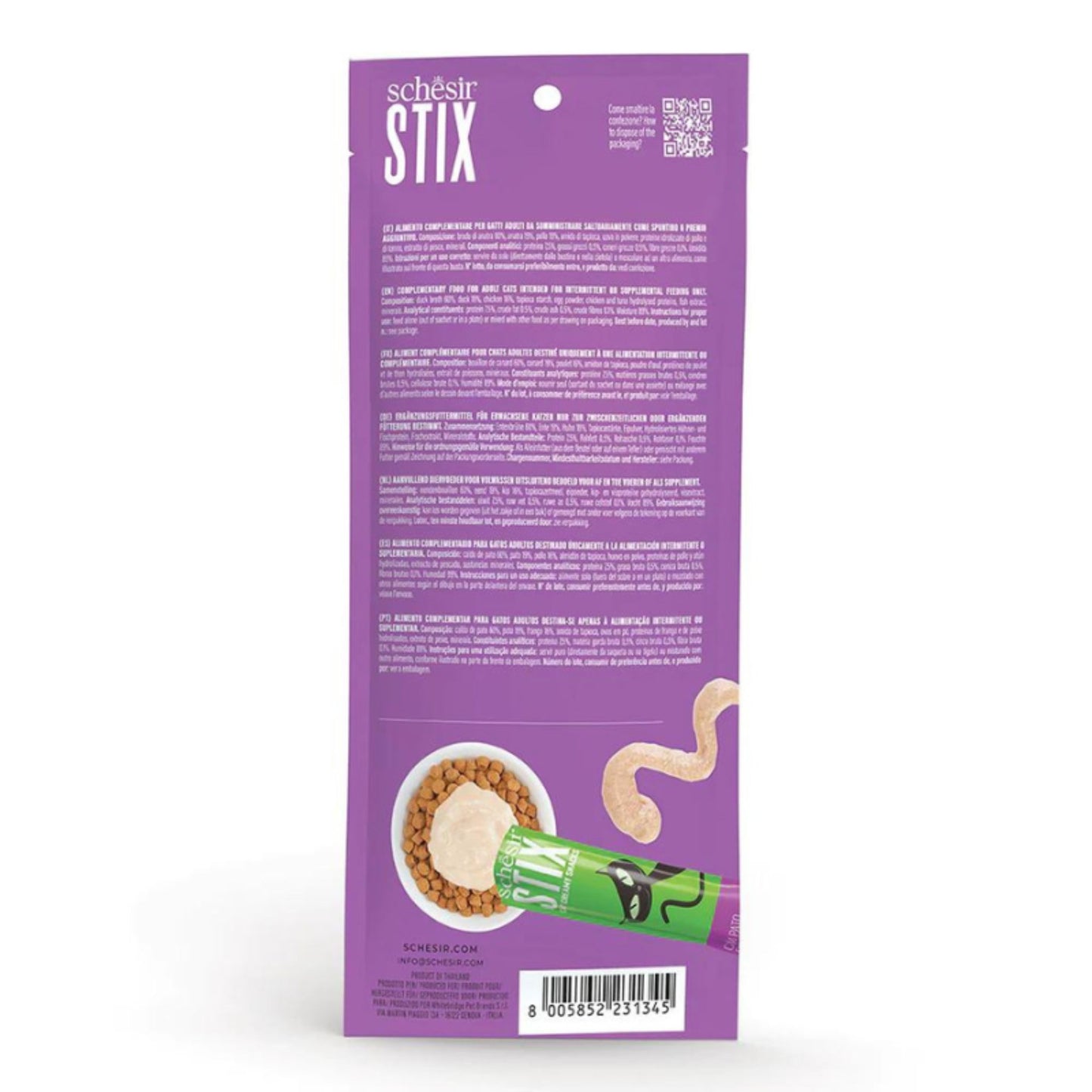 Schesir Cat Creamy Treat Stix Duck 6x15G