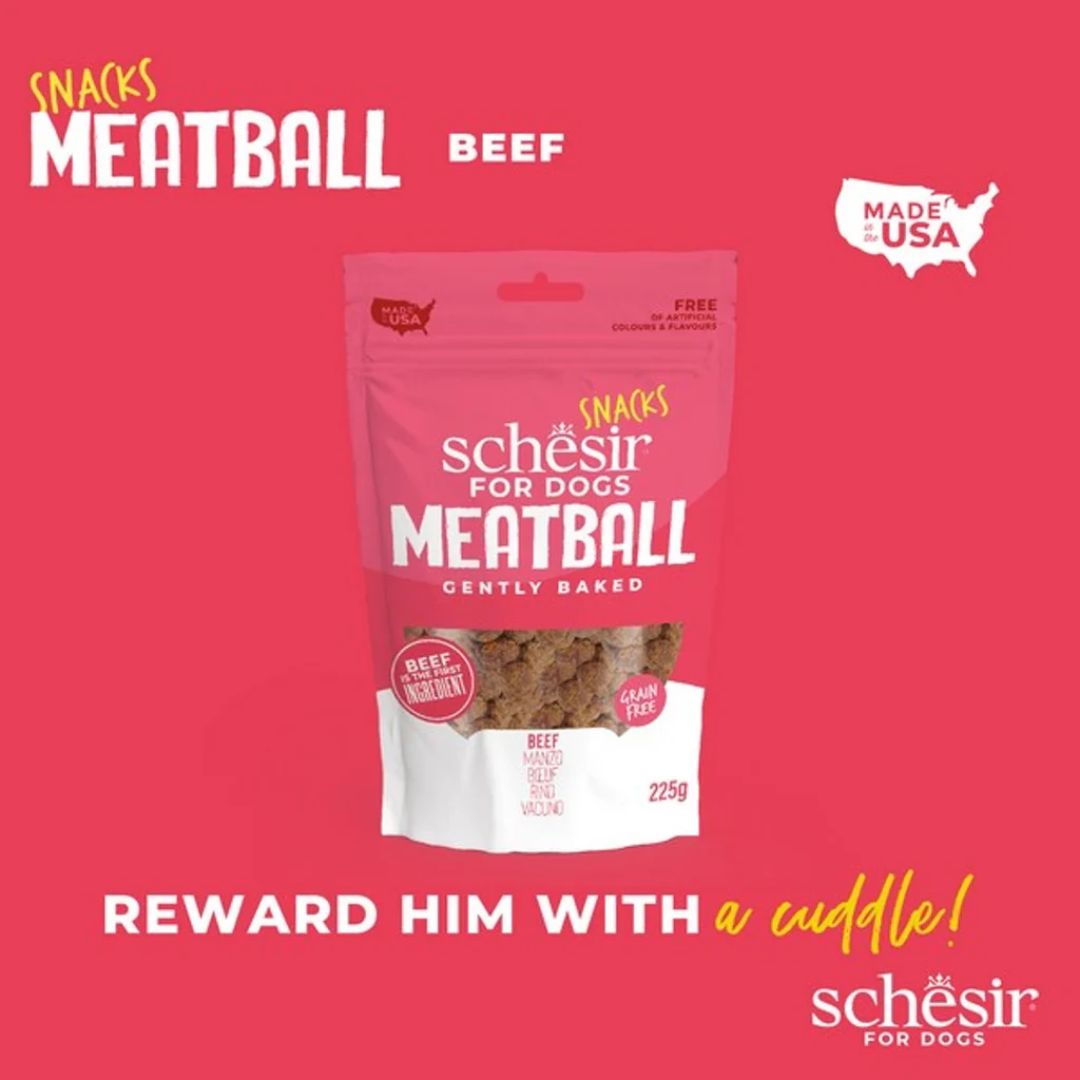 Schesir Dog Meatballs Grain-Free Baked Beef 225G