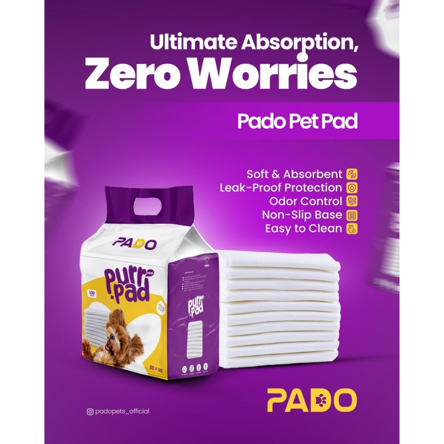 Pado Pet Pad  Advanced Layer Protection - 60x60cm