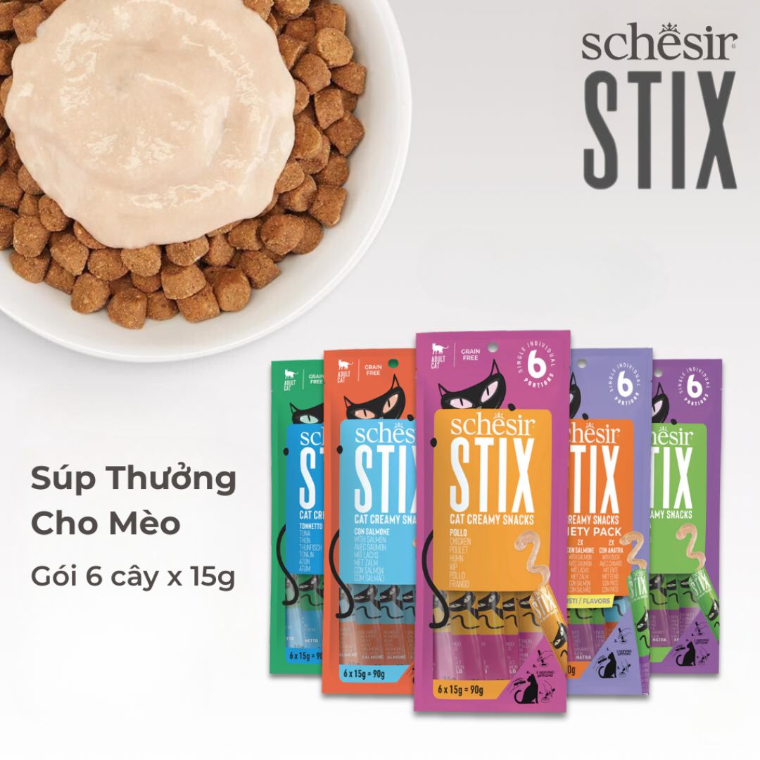 Schesir Cat Creamy Treat Stix Salmon 6x15G