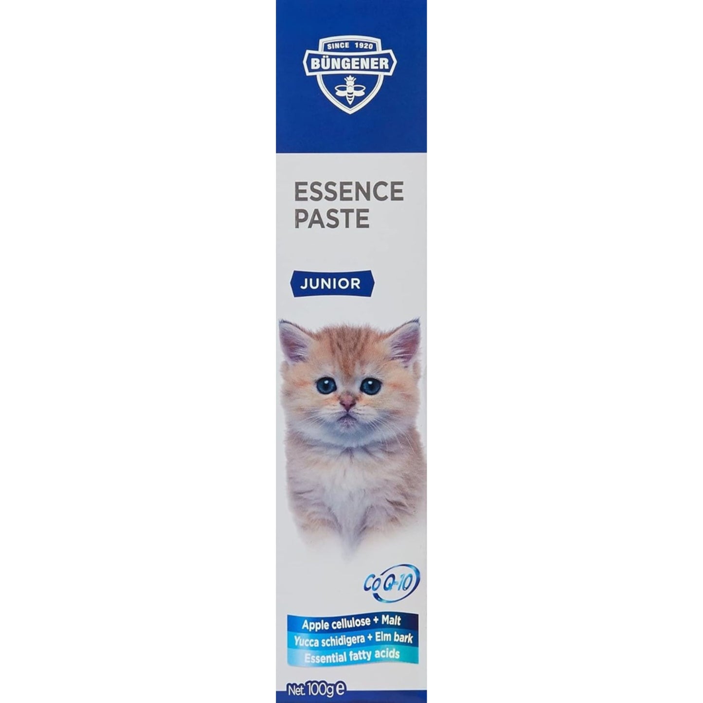 Bungener Essence Paste Junior for cats packaging with a kitten illustration on a white background