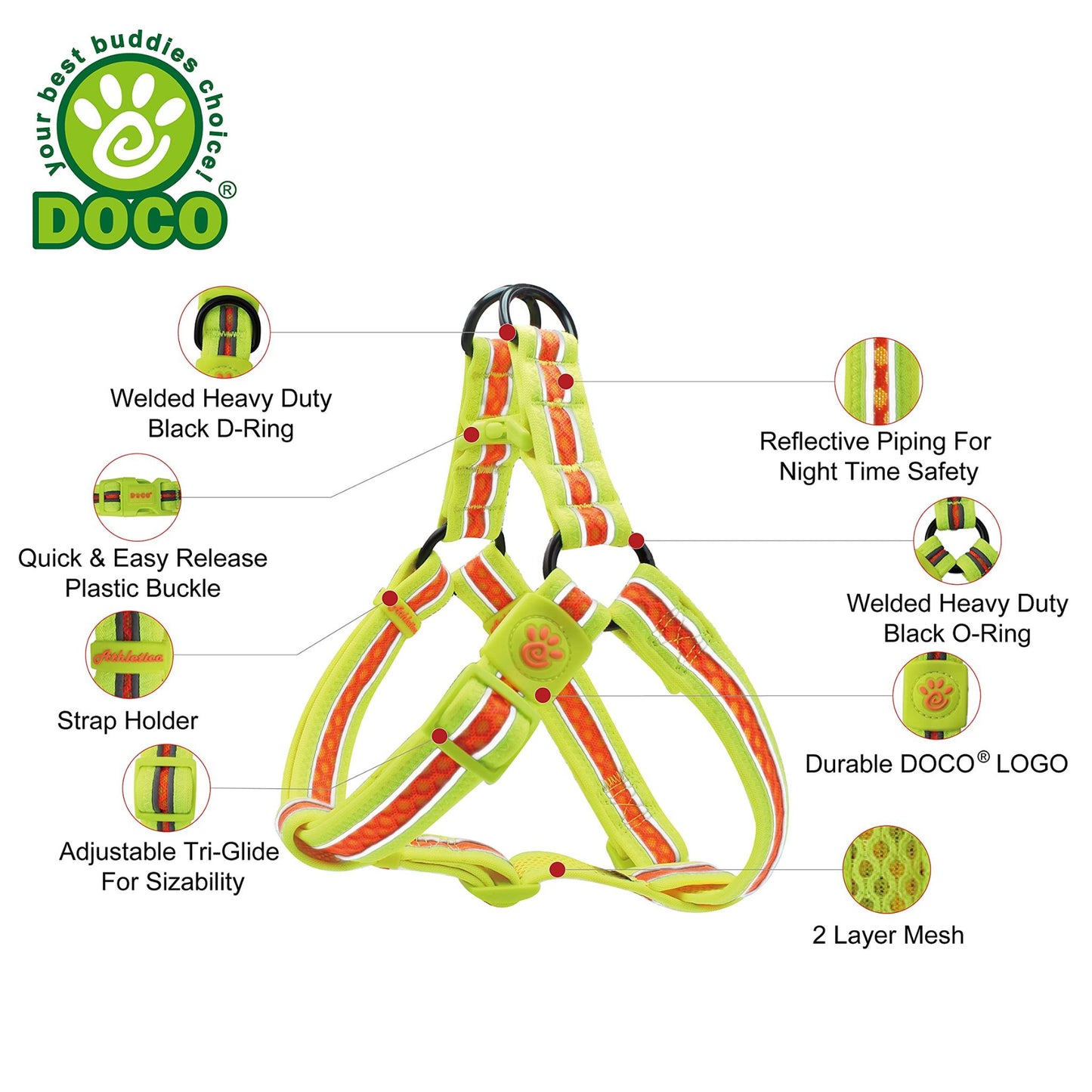 Doco Lunar Mesh Step-In Dog Harness