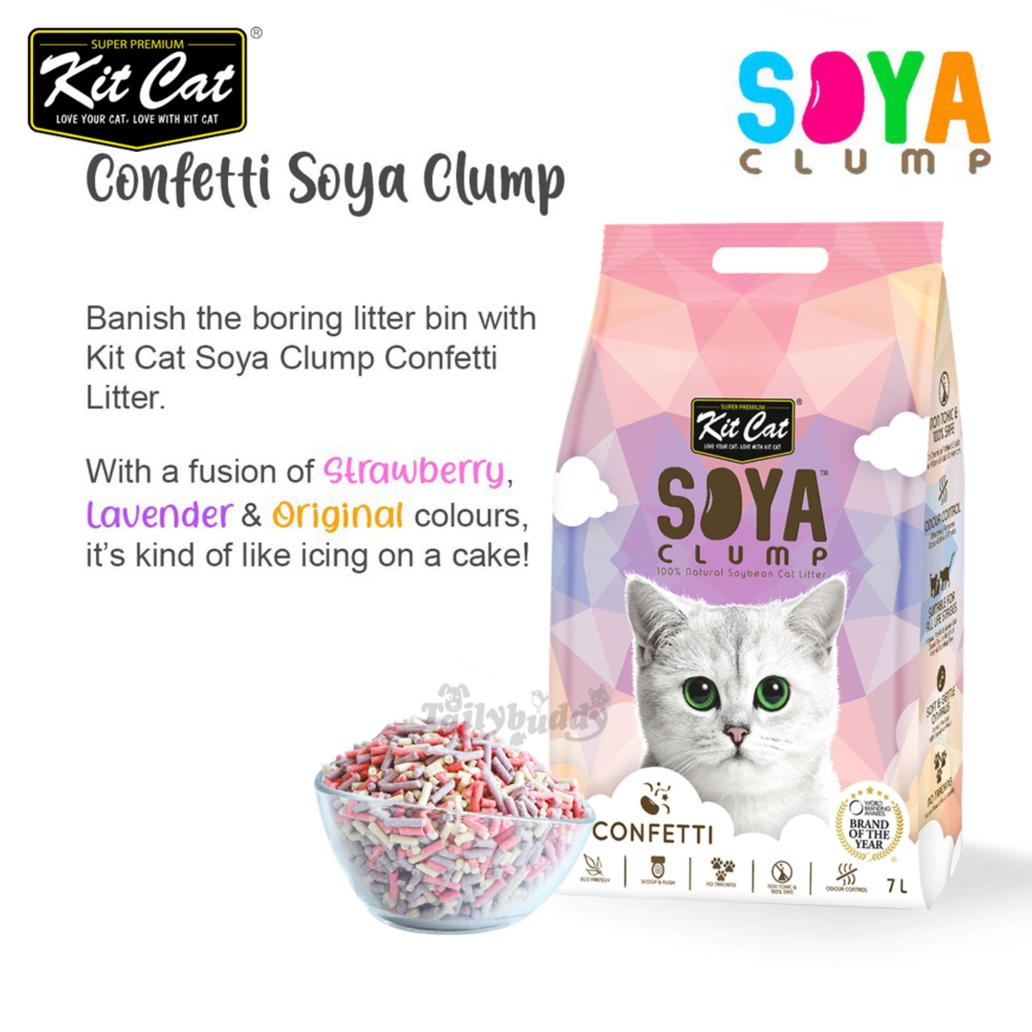 Kit Cat Soya Clump Confetti Cat Litter 7L