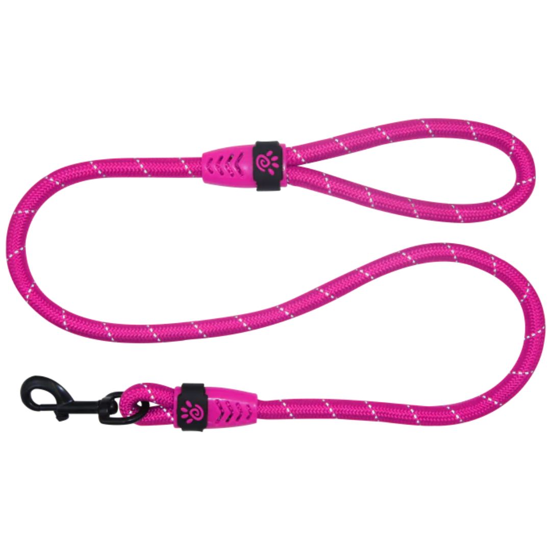 Doco Reflective Rope Dog Leash with Plastic Handle Loop 4Ft, 1/2 Width