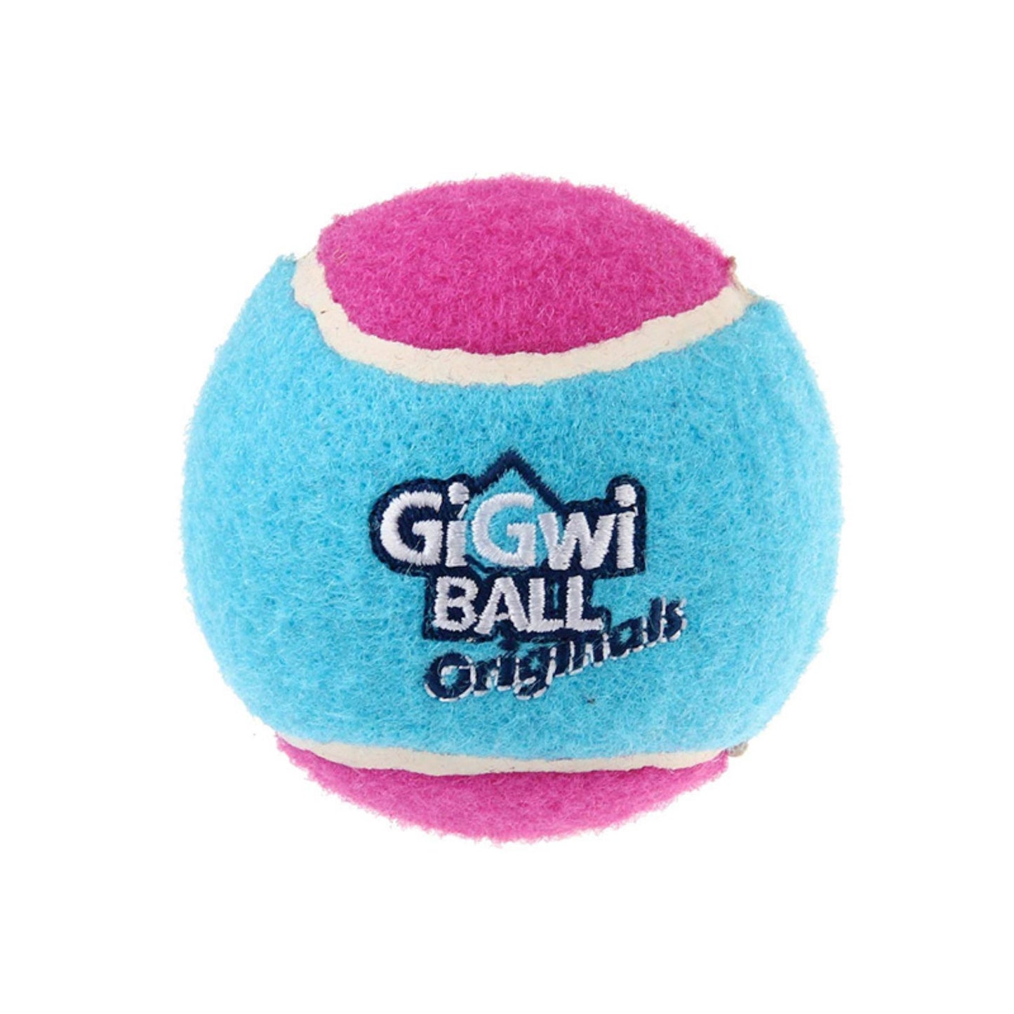 Blue and pink Gigwi ball on a white background
