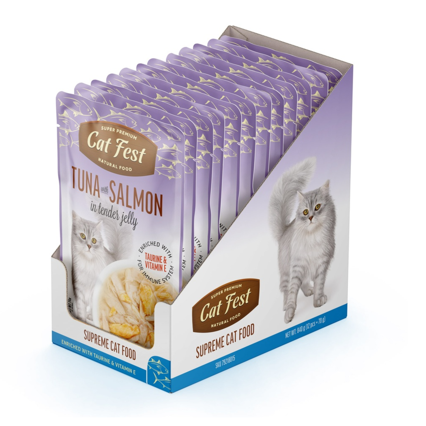 Cat Fest Tuna With Salmon In Tender Jelly For Cat Wet Food