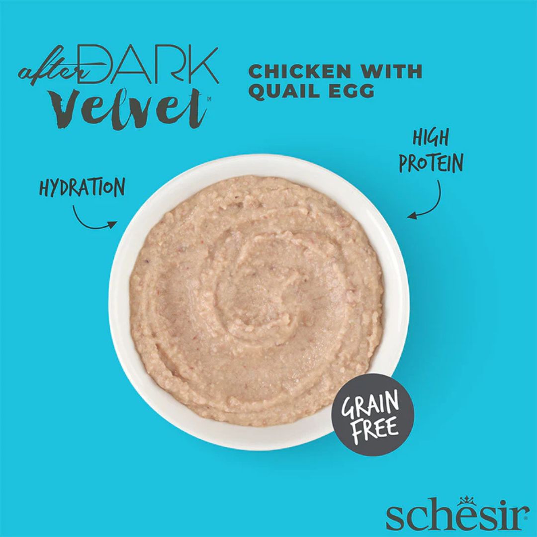 Schesir After Dark Velvet Mousse Chicken with Quail Eggs Cat Food Pouch - 80 g