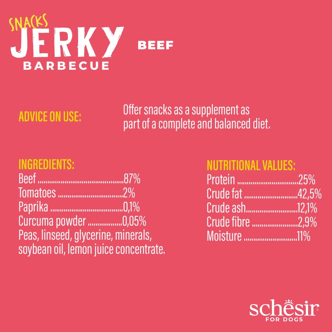 Schesir Dog Jerky Grain-Free BBQ Beef 145G