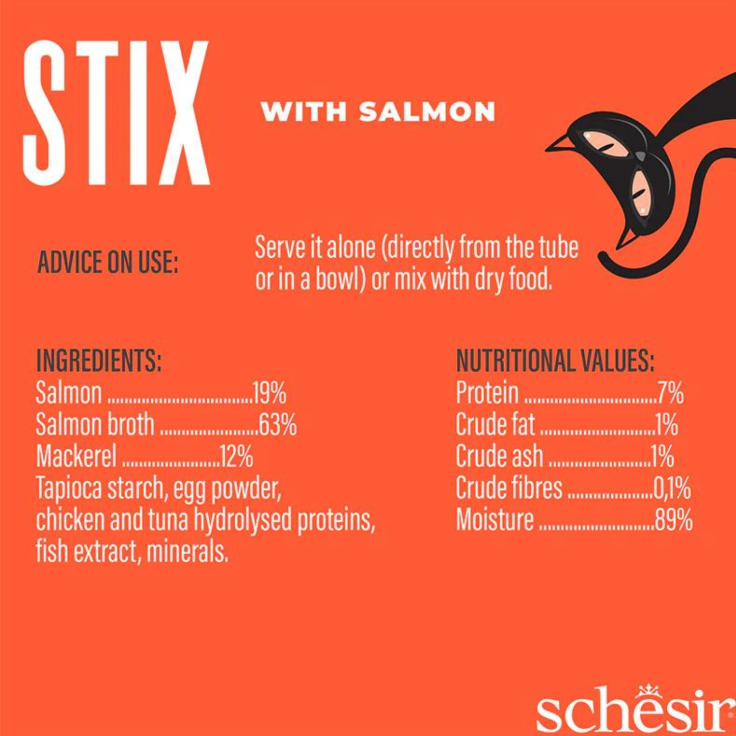 Schesir Cat Creamy Treat Stix Salmon - 6x15G