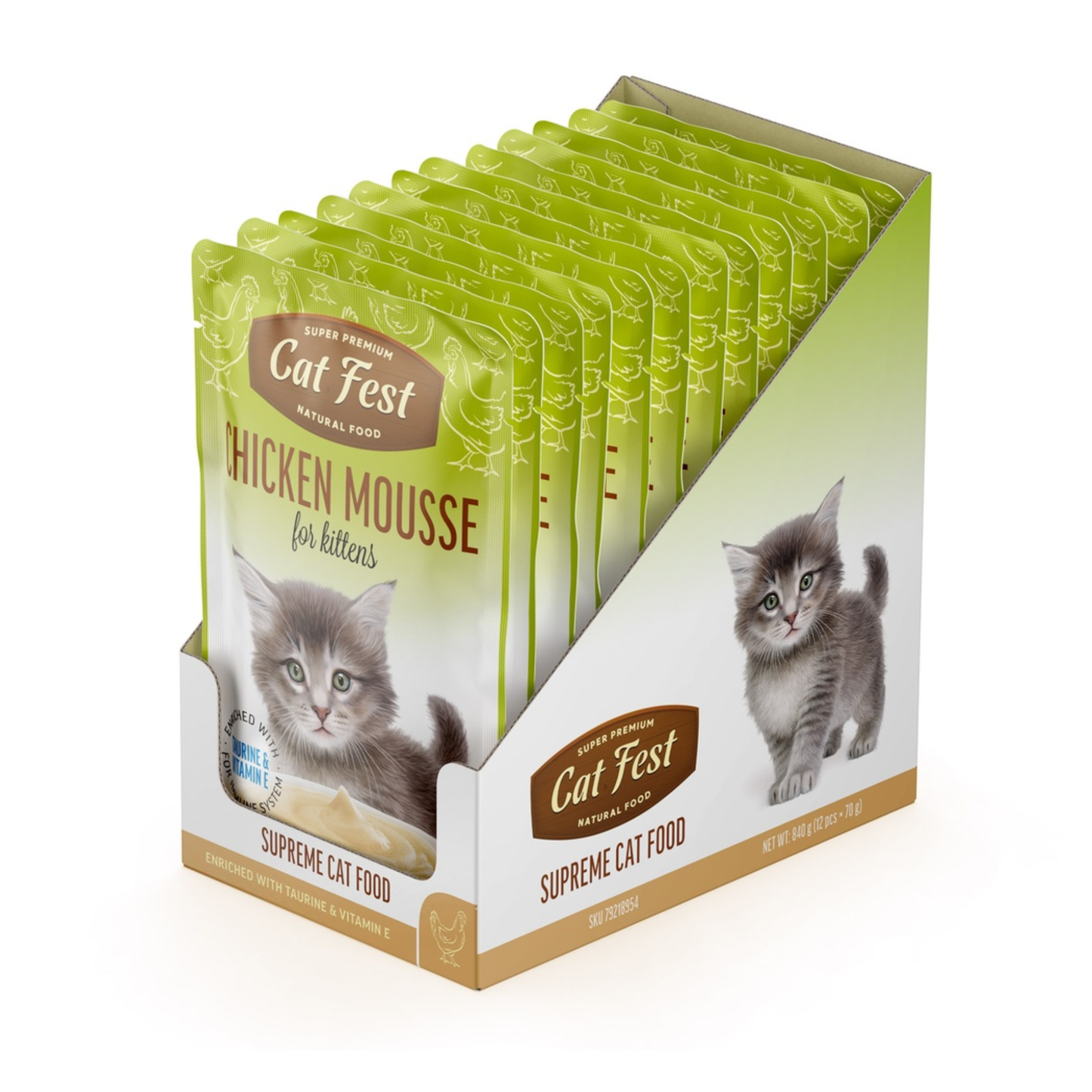 Cat Fest Chicken Mousse For Kittens Soft Cat Wet Food