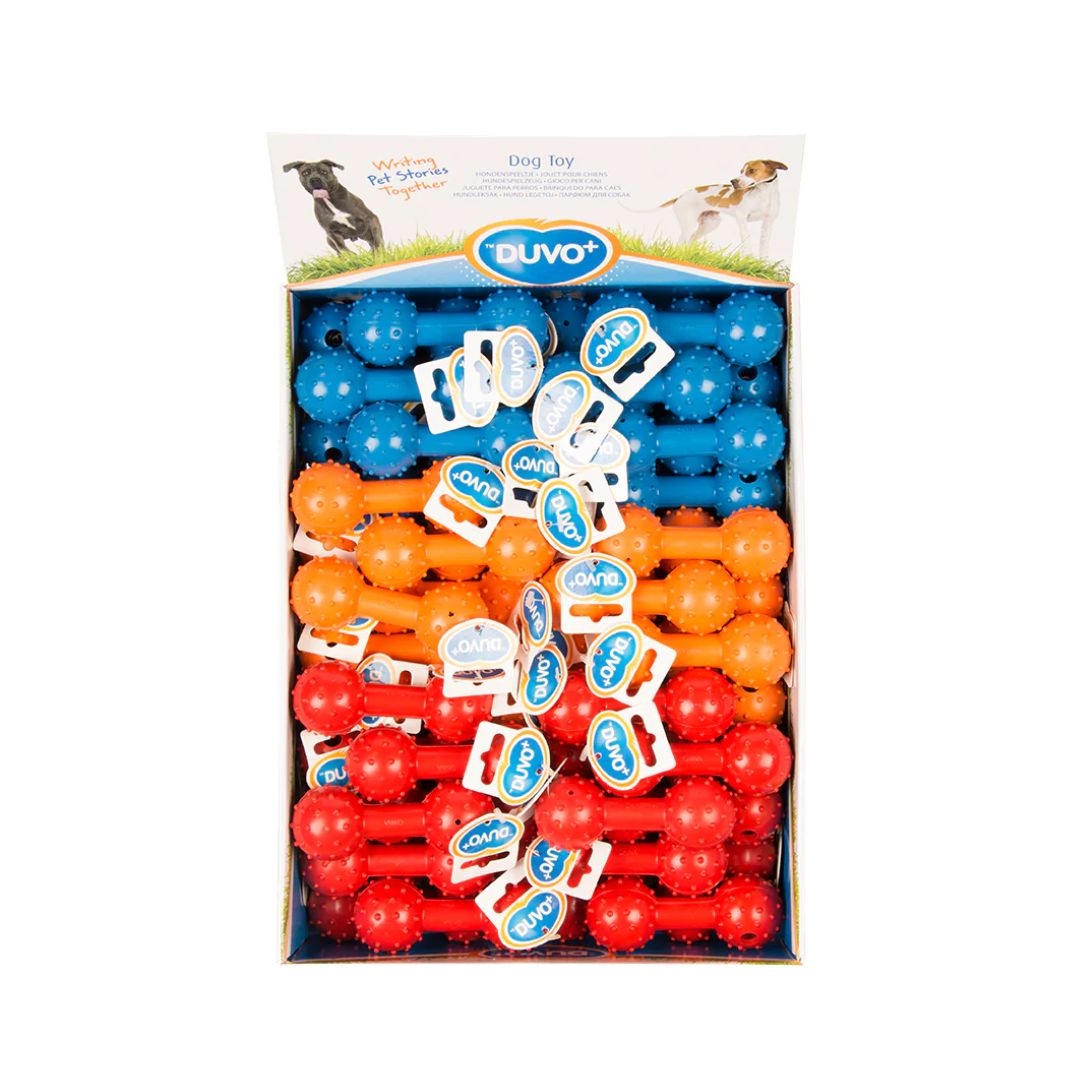 Duvo+ Rubber Dumbbell Dog Toy – 11cm, Mixed Colours